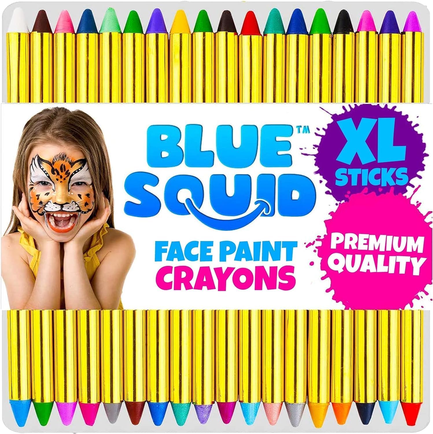 Blue Squid Face Paint Crayons 36pcs XL