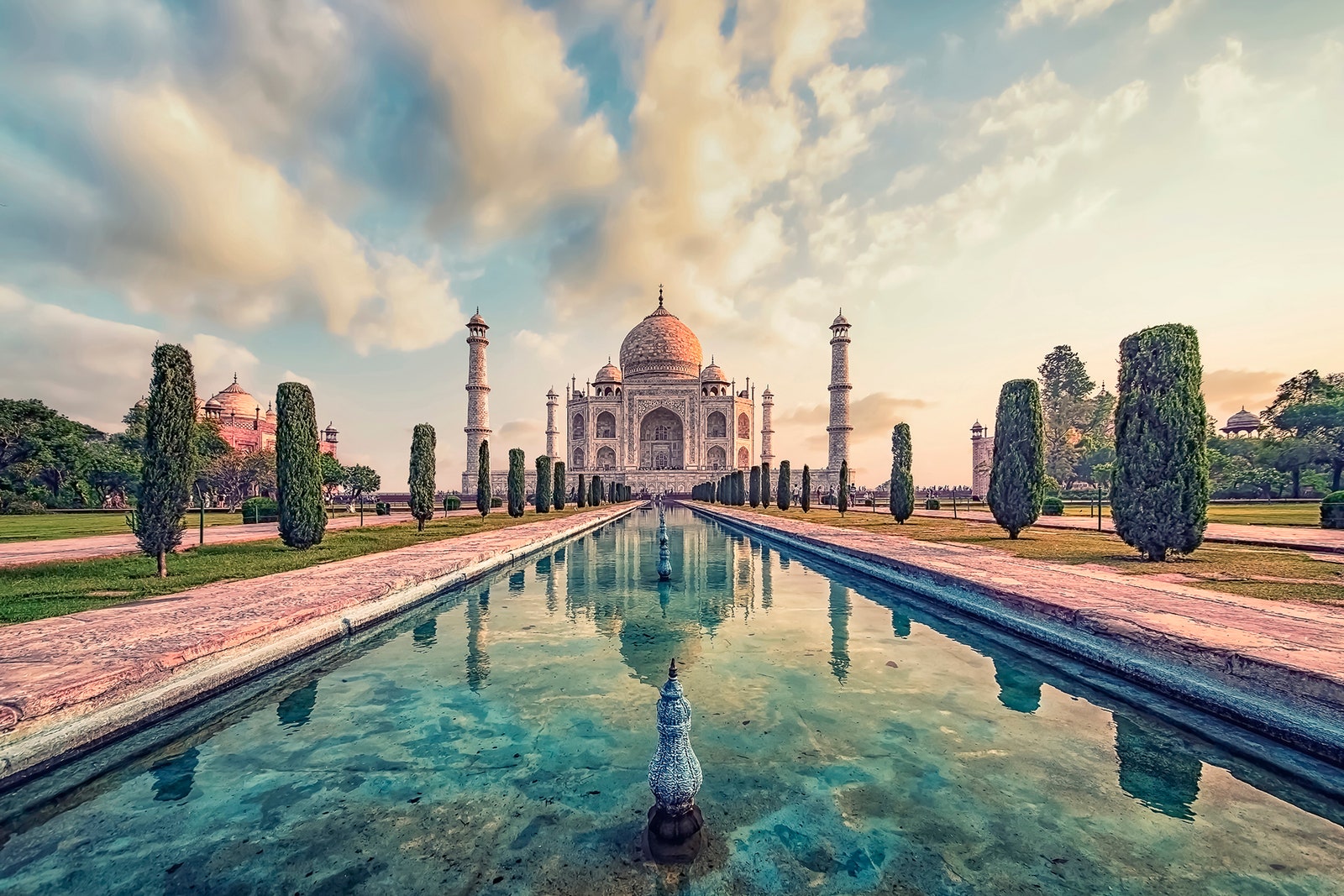 Taj Mahal in sunrise light Agra India