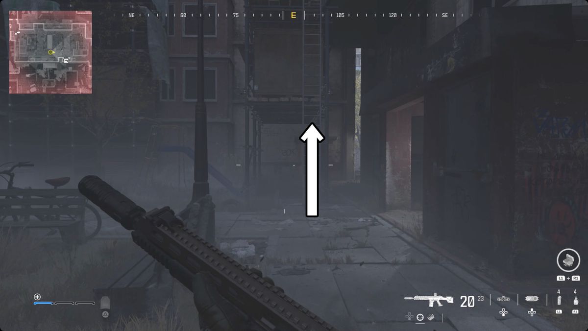 Call of Duty: Modern Warfare 3 screenshot with the Silenced Kastov 762 location marked.