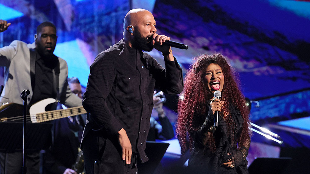Common and Chaka Khan perform onstage during the 38th Annual Rock & Roll Hall Of Fame Induction Ceremony at Barclays Center on November 03, 2023 in New York City.