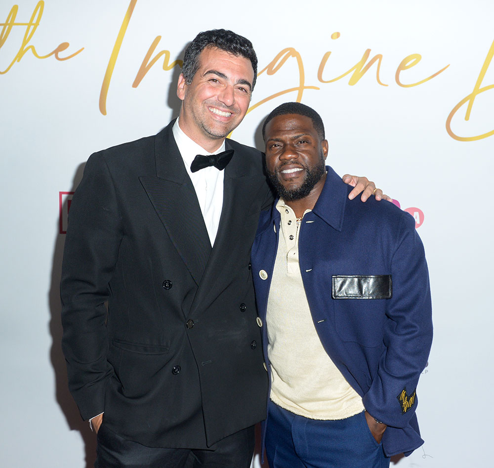 John Terzian and Kevin Hart attend Imagine LA's 8th Annual Imagine Ball at The Peppermint Club on November 04, 2023 in Los Angeles, California.