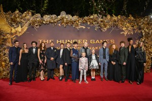 LONDON, ENGLAND - NOVEMBER 09: (L-R) Raphael Zari, guest, Aamer Husain, Irene Boehm, Jerome Lance, Mackenzie Lansing, Kjell Brutscheidt, Hiroki Berrecloth, Dexter Ansell, Knox Gibson, Sofia Sanchez, Cooper Dillon, Luna Steeples, Max Raphael, and Flora Li Thiemann attend the World Premiere of 