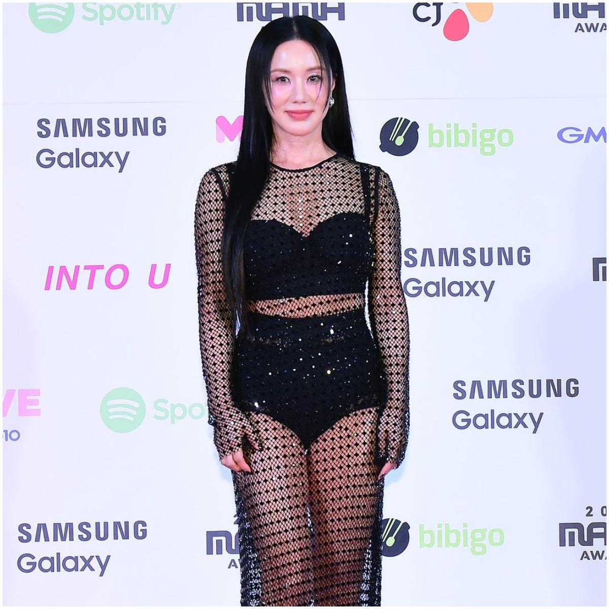 Singer-actress Uhm Jung-hwa -  one of the most influential women in the Korean entertainment industry - at the MAMA 2023 red carpet