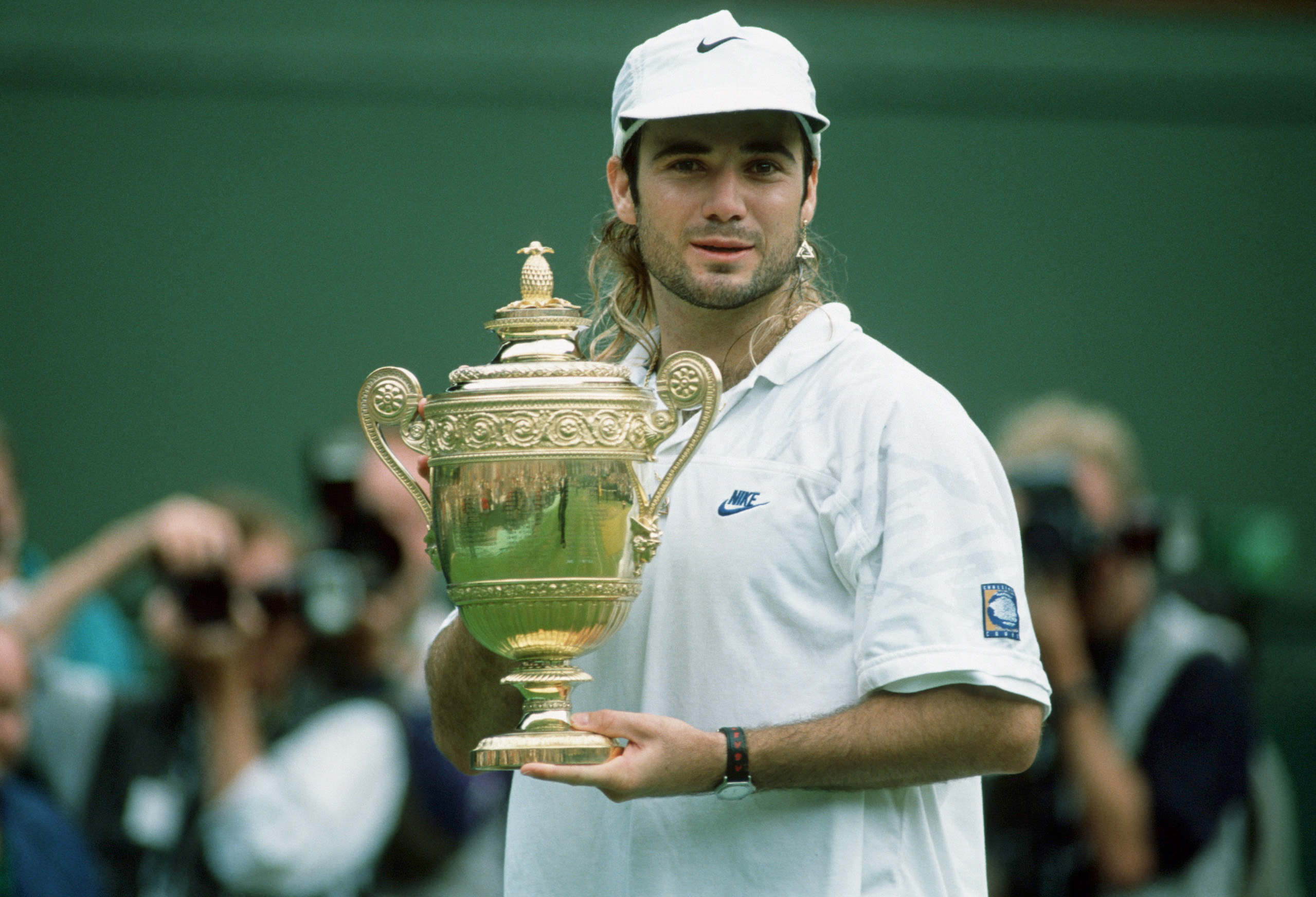 Agassi got his hands on the iconic trophy in 1992