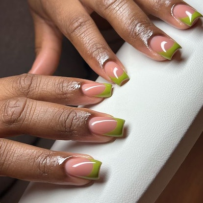 Matcha green French tips.