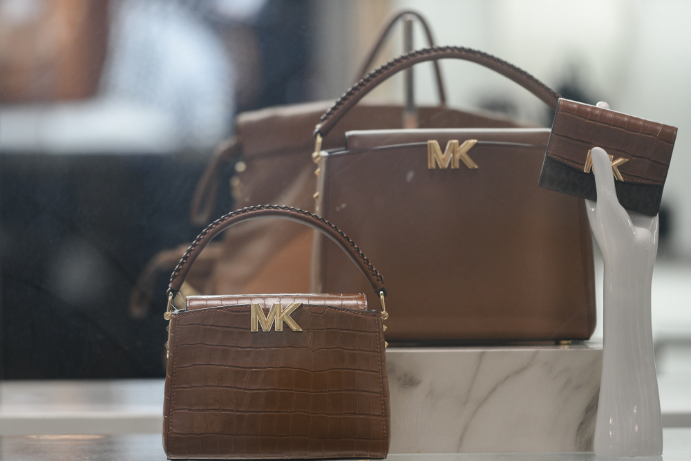  Michael Kors luxury and fashionable handbags and accessories from new collection 2022, close up store show case