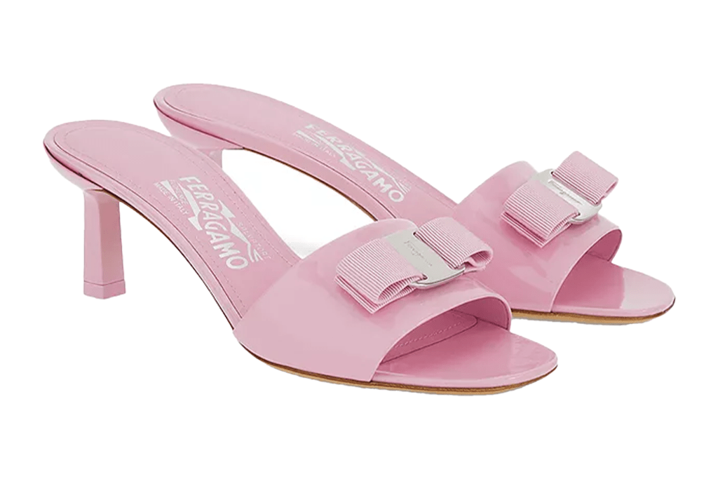 Ferragamo Glo 55 Bow Heel Slides