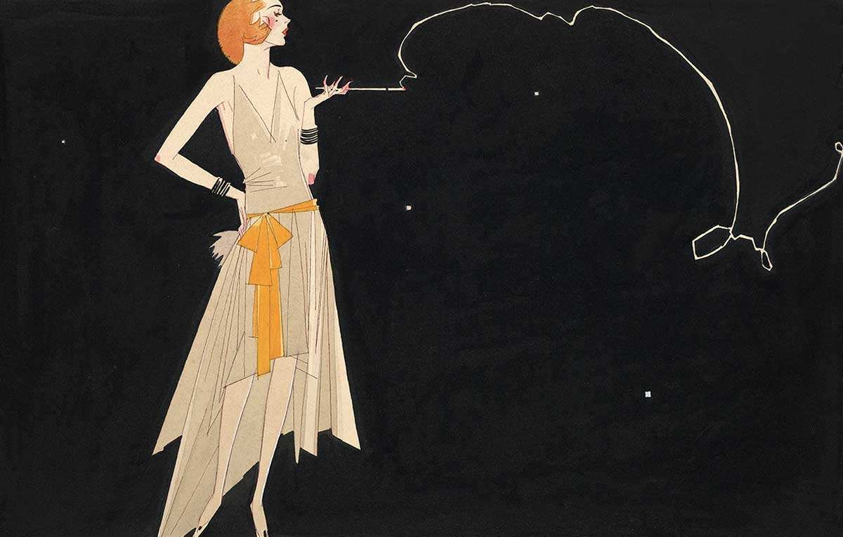 flapper illustration cigarette