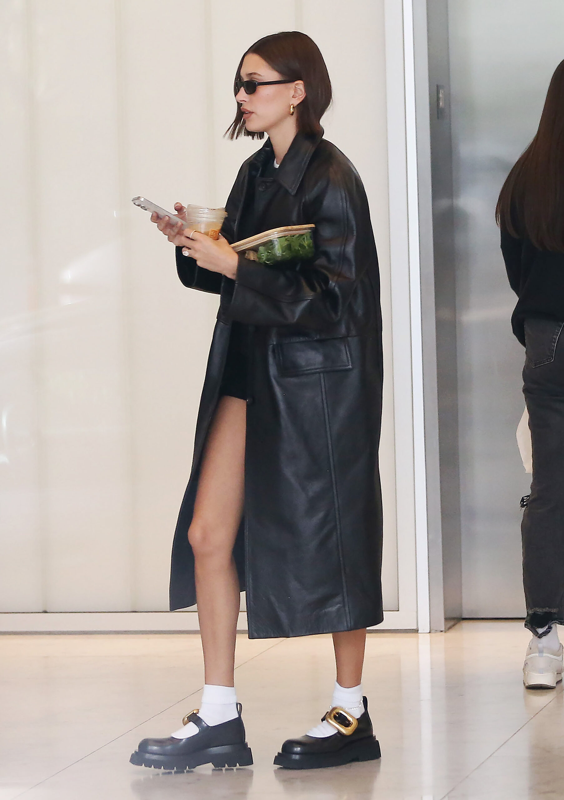 Hailey Bieber showed off her long legs in short shorts