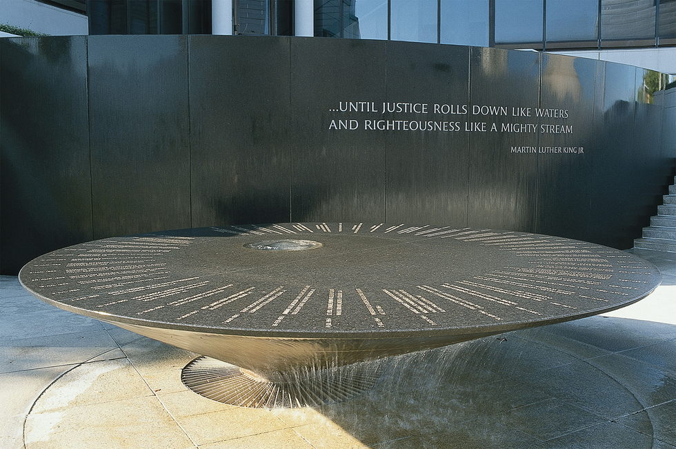 awgjy7 usa, alabama, montgomery, civil rights memorial fountain, designed by maya lin