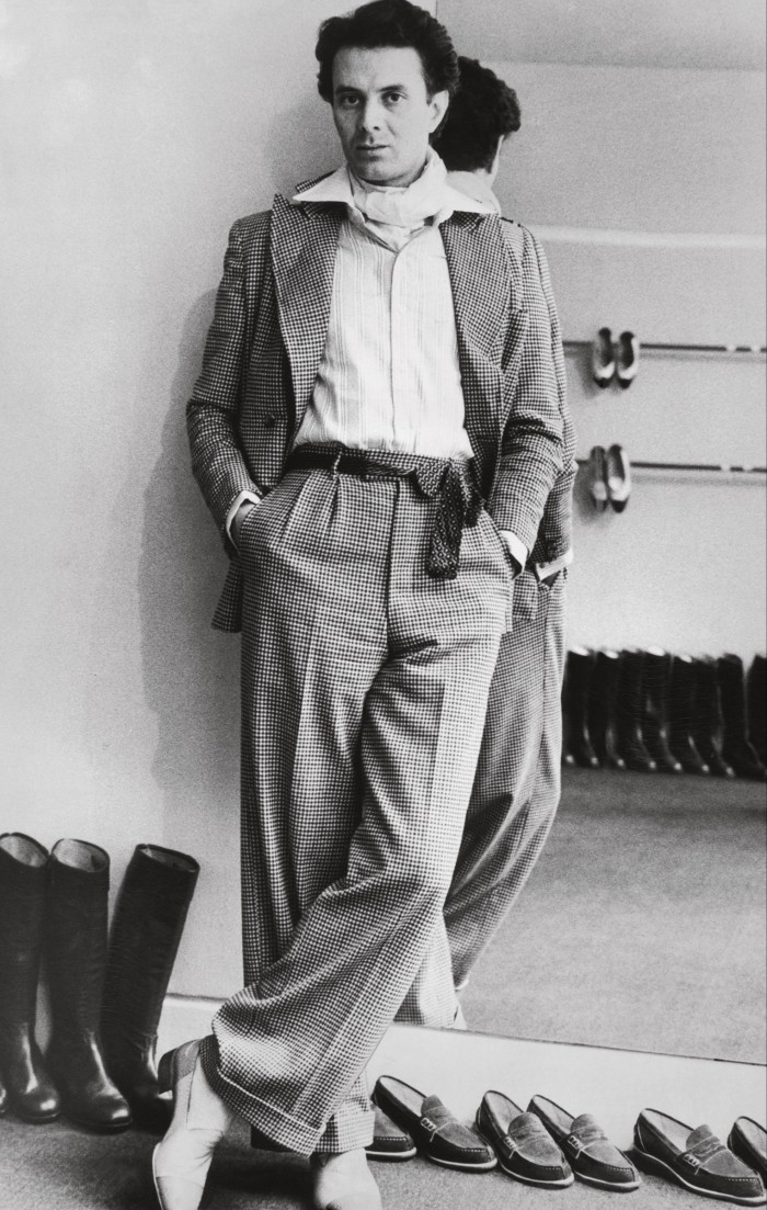 Blahnik in 1974; he wears a suit by Nutter’s of Savile Row