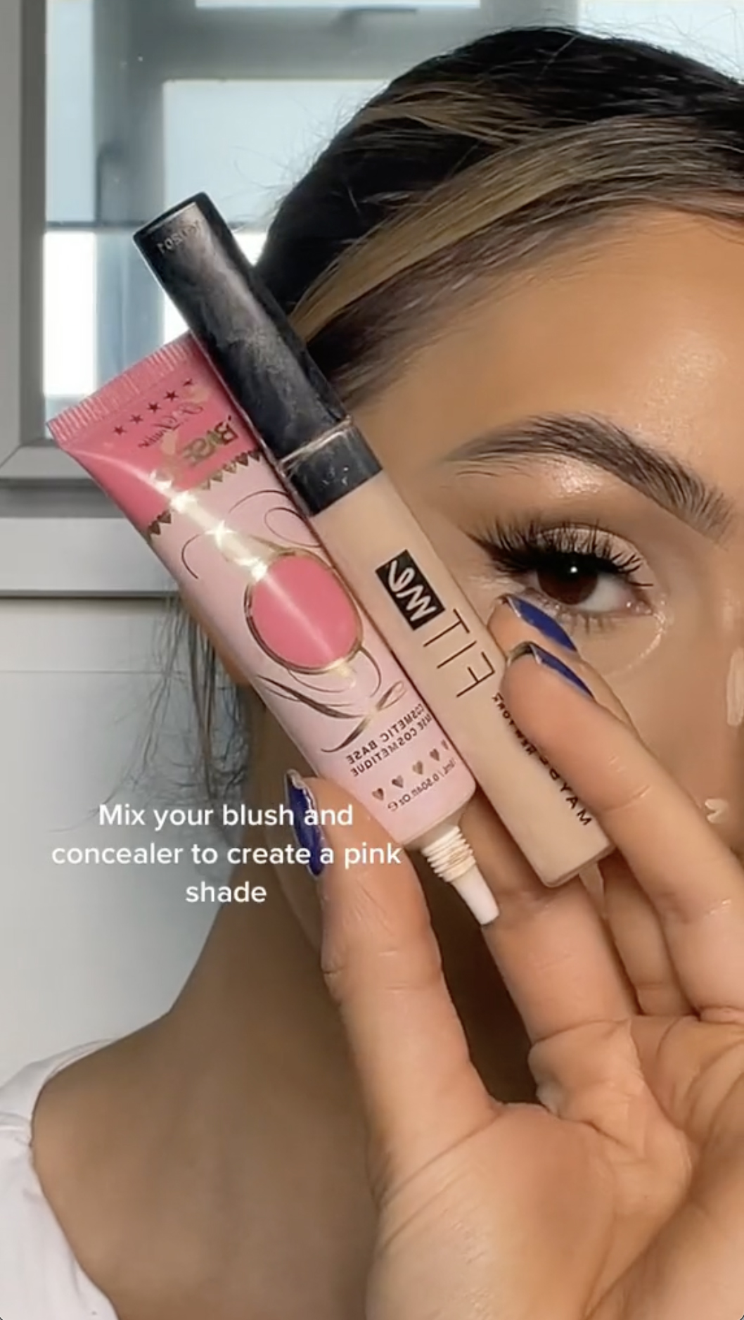 Yaz said she mixes her blush and concealer to make a pink shade