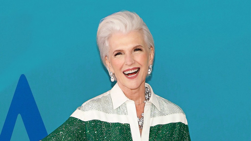 Maye Musk with platinum hair