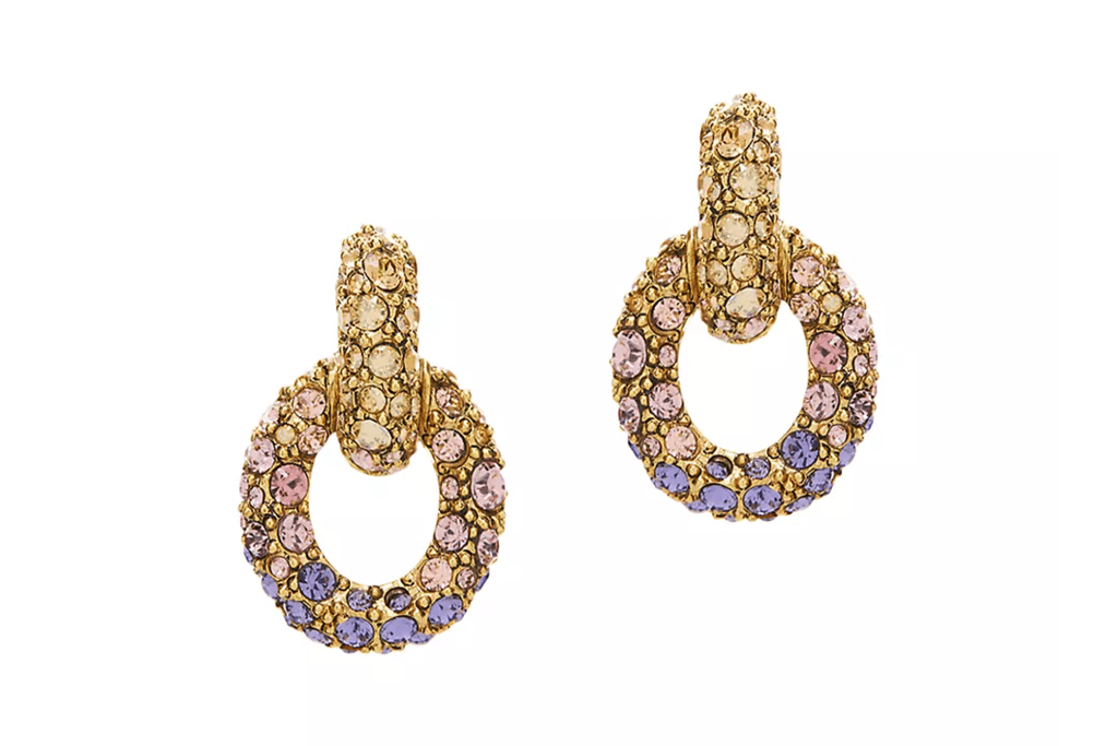 Oscar de la Renta Fortuna Goldtone & Glass Crystal Oval-Link Drop Earrings