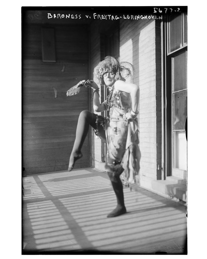 Baroness Elsa von Freytag-Loringhoven walked the streets of New York dressed in outfits made of an array of household objects (Credit: Library of Congress, Washington, DC)