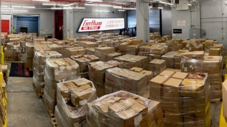 Boxes of counterfeit goods. Pic: US Attorney's Office