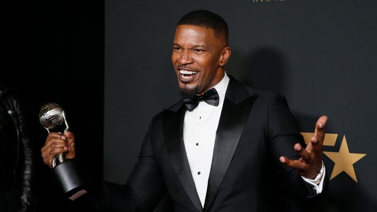 51st NAACP Image Awards – Photo Room– Pasadena, California, U.S., February 22, 2020 – Jamie Foxx poses backstage with his Outstanding Supporting Actor in a Motion Picture award for 