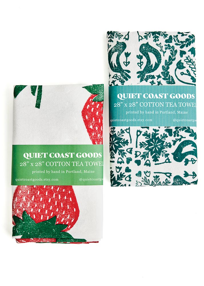 block-printed tea towels from Quiet Coast Goods