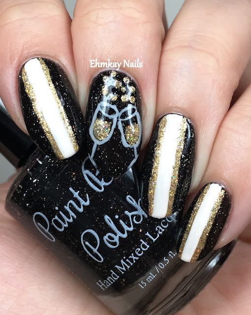 new years eve nail designs champagne toast