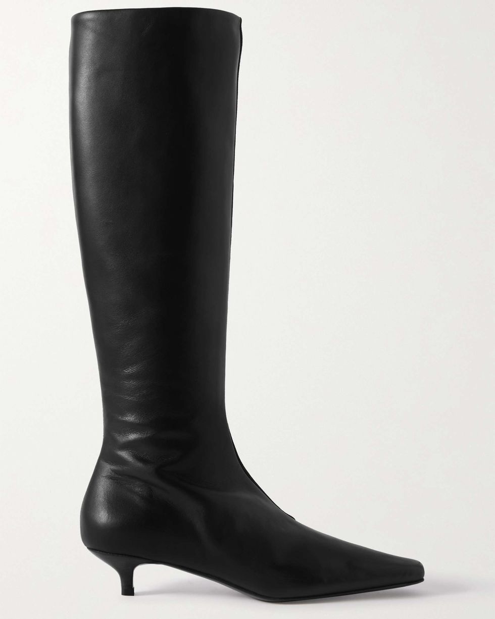 The Slim Leather and Suede Knee Boots