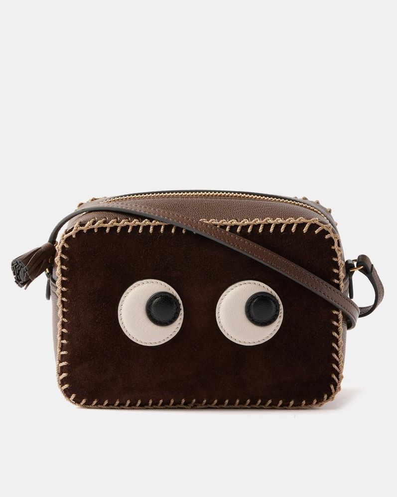 Eyes Suede Cross Body Bag