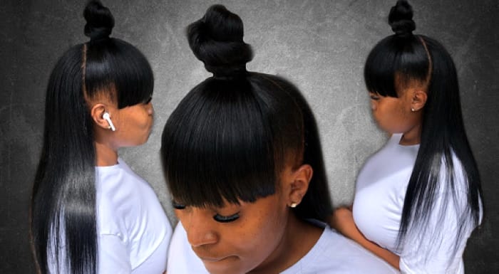 half-up half-down hairstyles for black hair