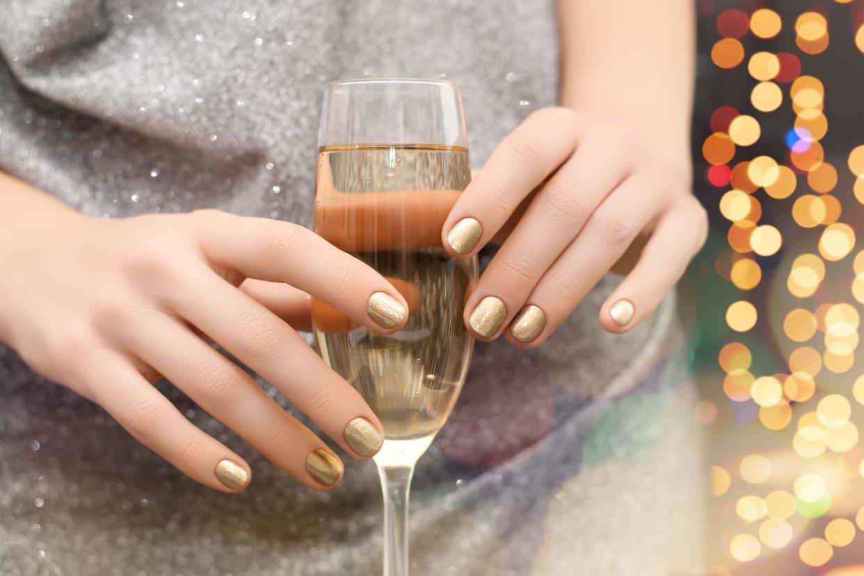 new years eve nail designs gold