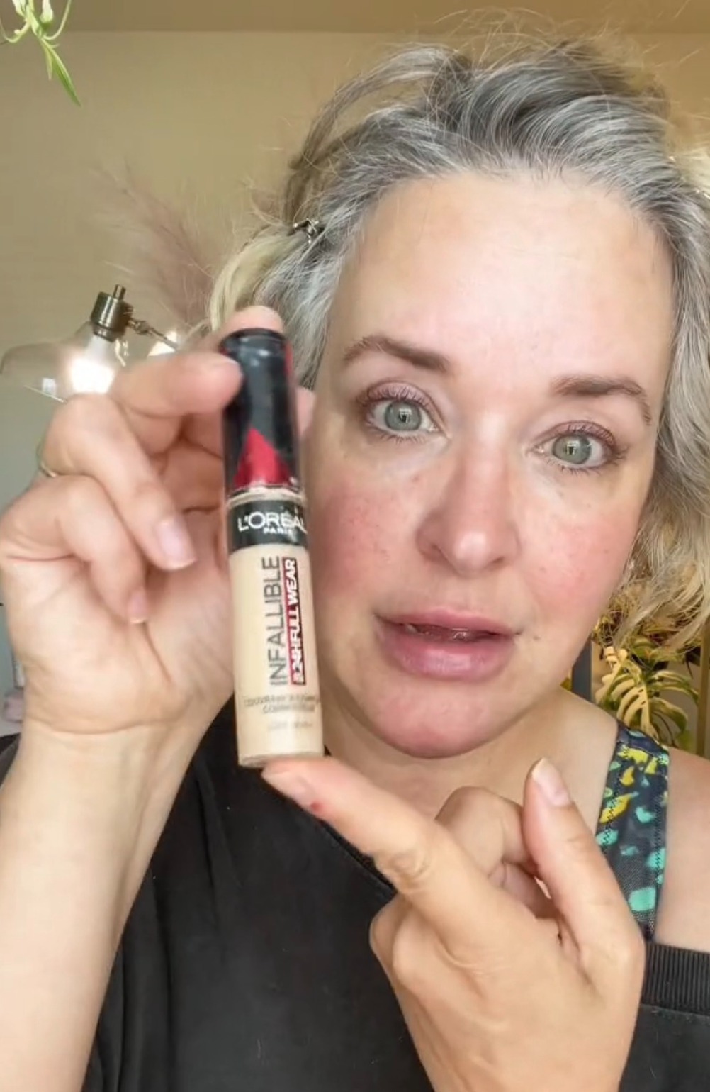 Meagan used L’Oreal Infallible concealer in the color oatmeal 345