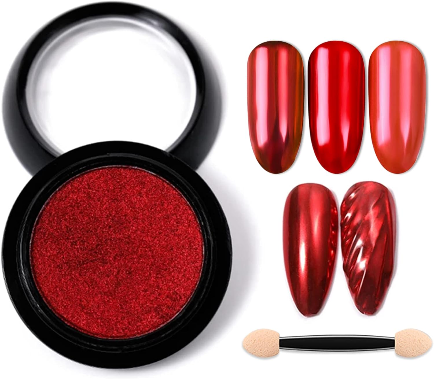 Fokostar Red Chrome Nail Powder Kit