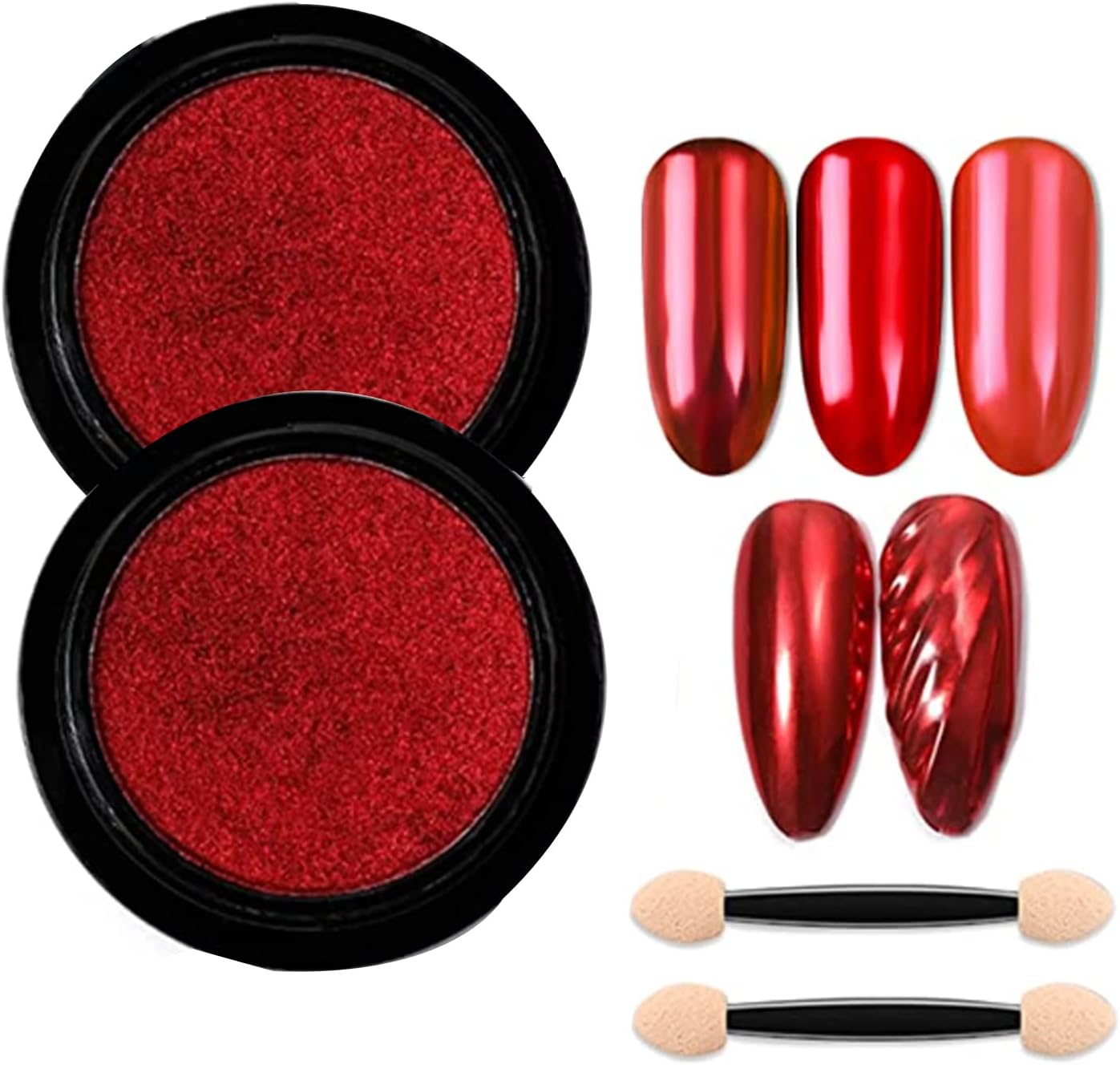 IHEOJAOC Red Chrome Nail Powder Glitter Pigment.