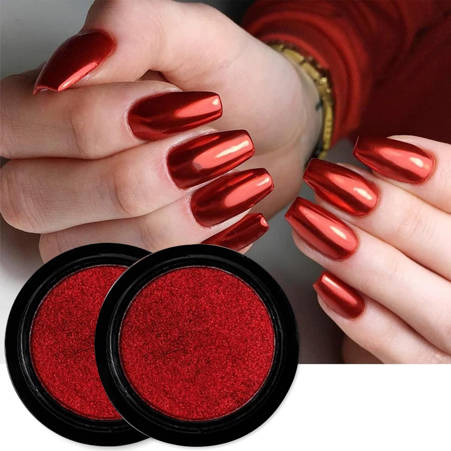 Furimuk Red Chrome Nail Powder