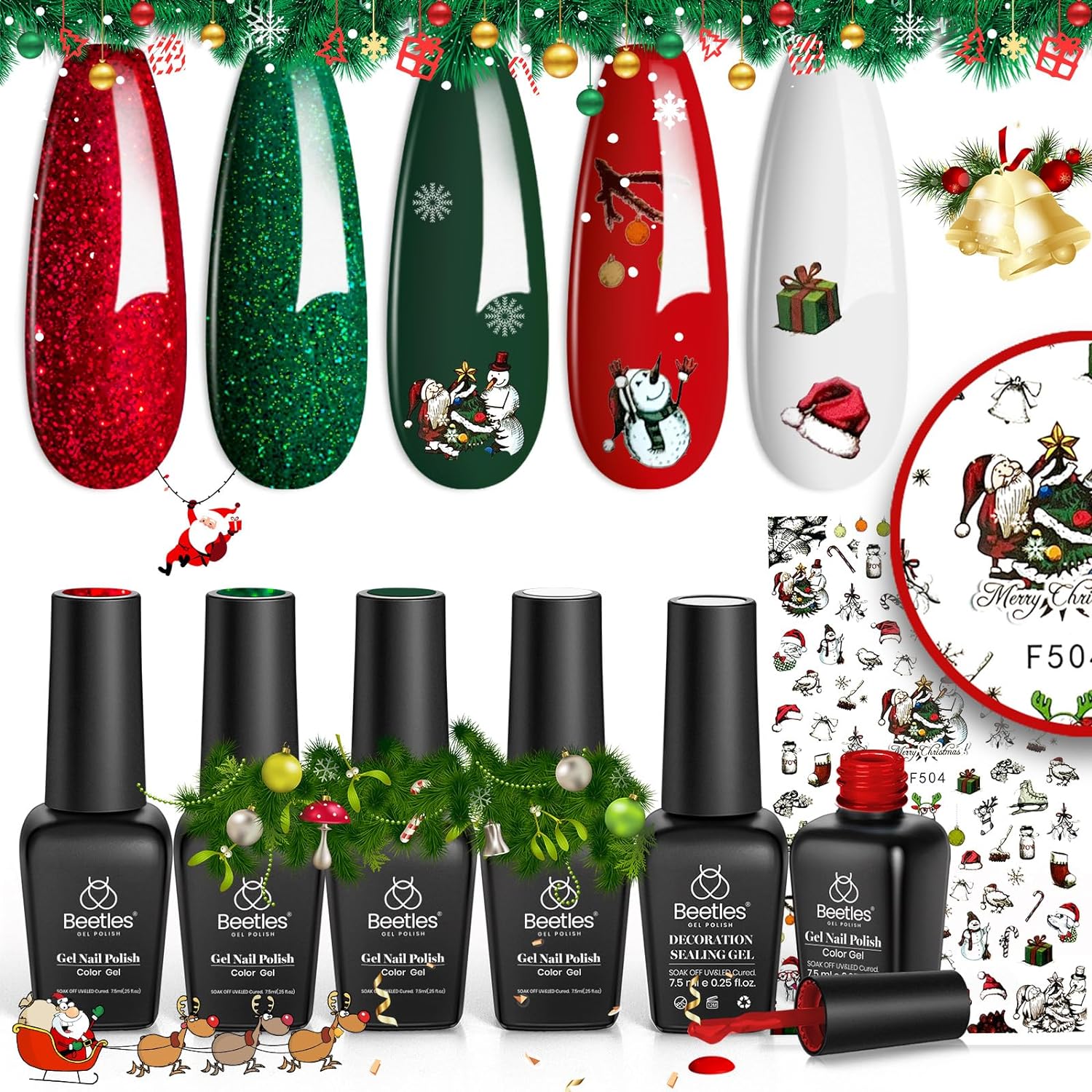 Beetles Christmas Gel Nail Polish Set