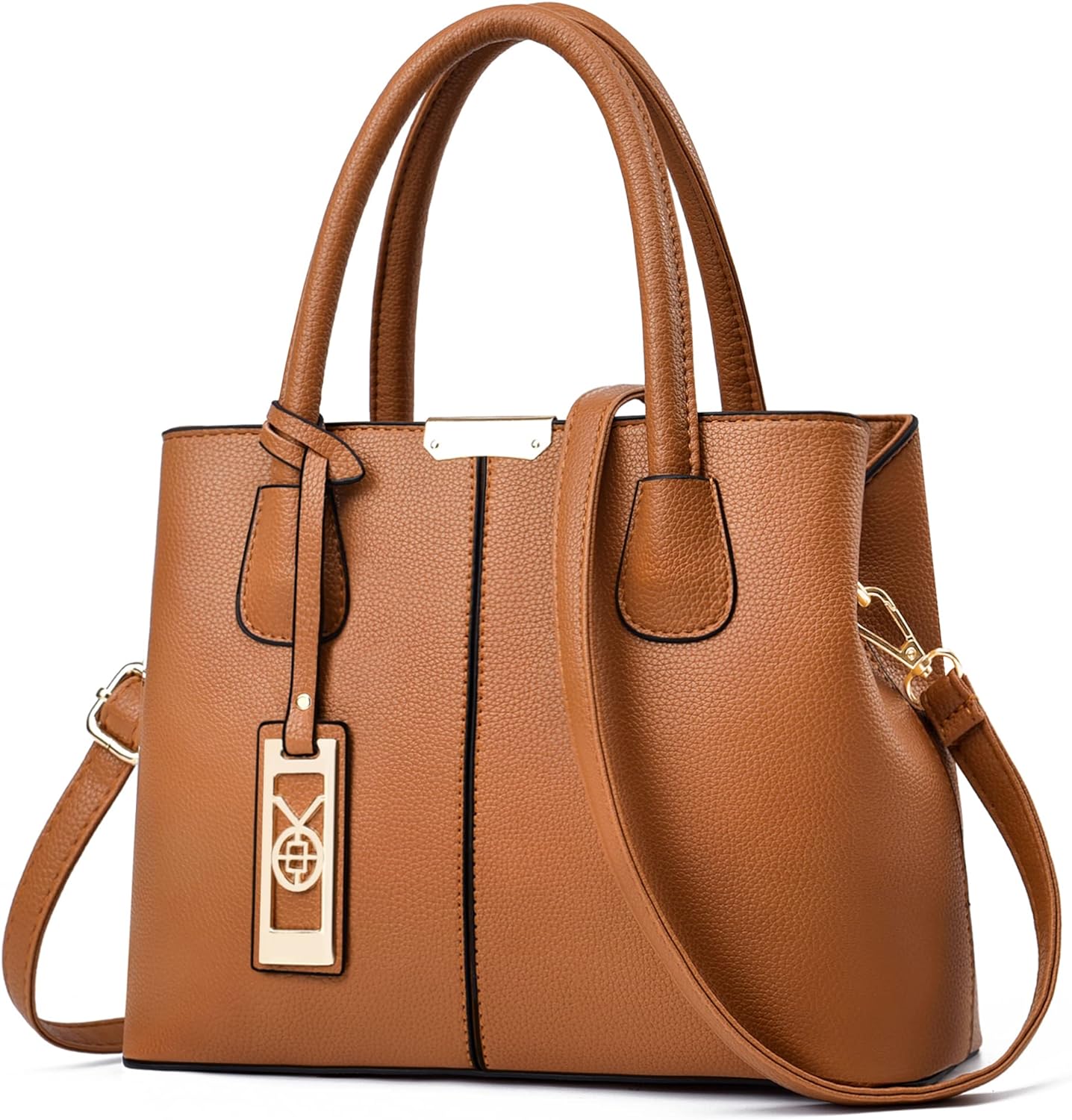 CHICAROUSAL Leather Crossbody Bag Brown