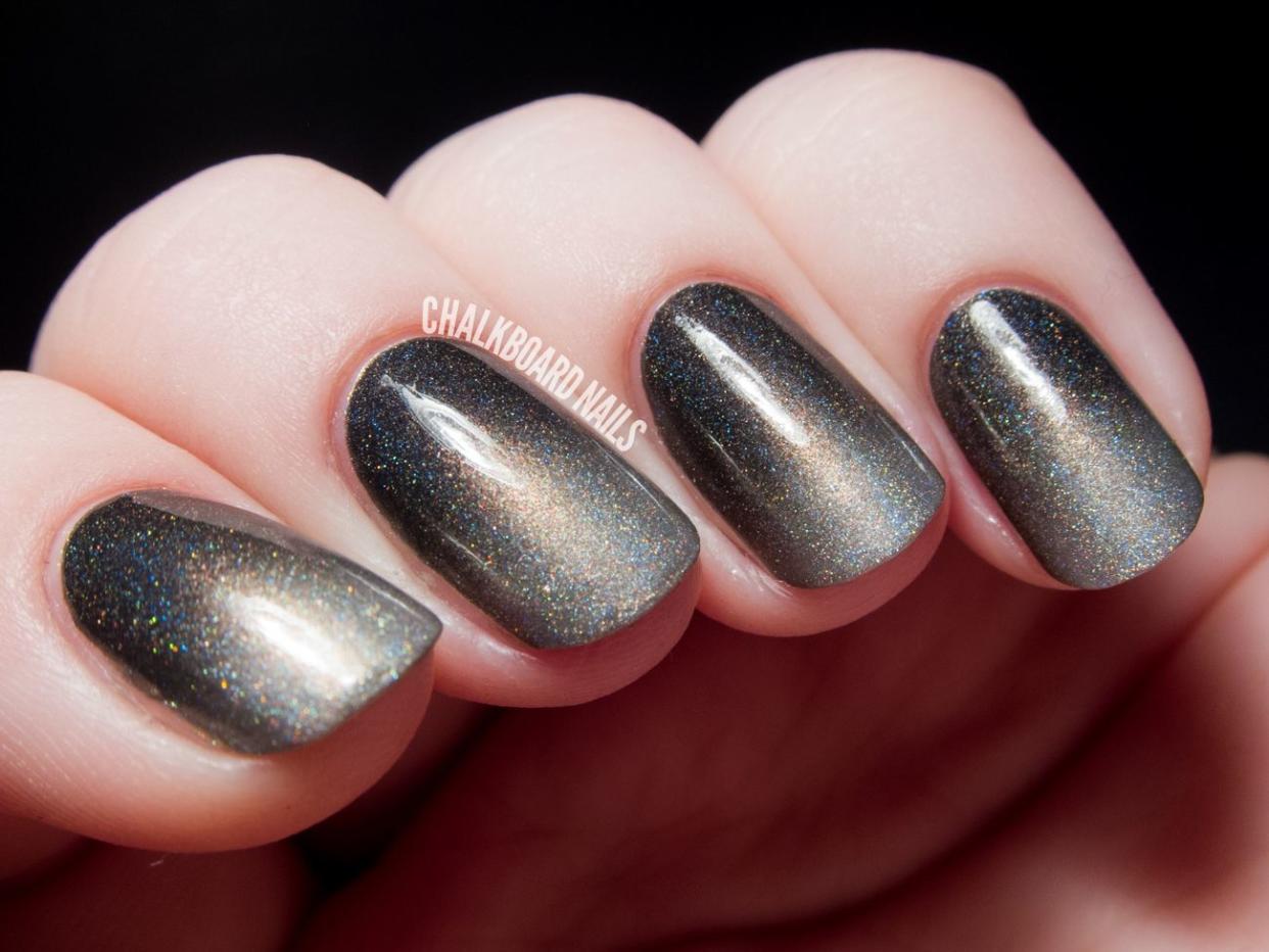 new years eve nail designs smoky holographic gradient