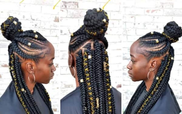 half-up half-down hairstyles for black hair