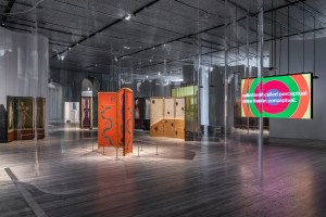 Exhibition view of “Paraventi: Folding Screens from the 17th to 21st Centuries”, Fondazione Prada, Milan