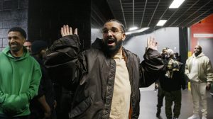 Drake at Toronto Raptors game.