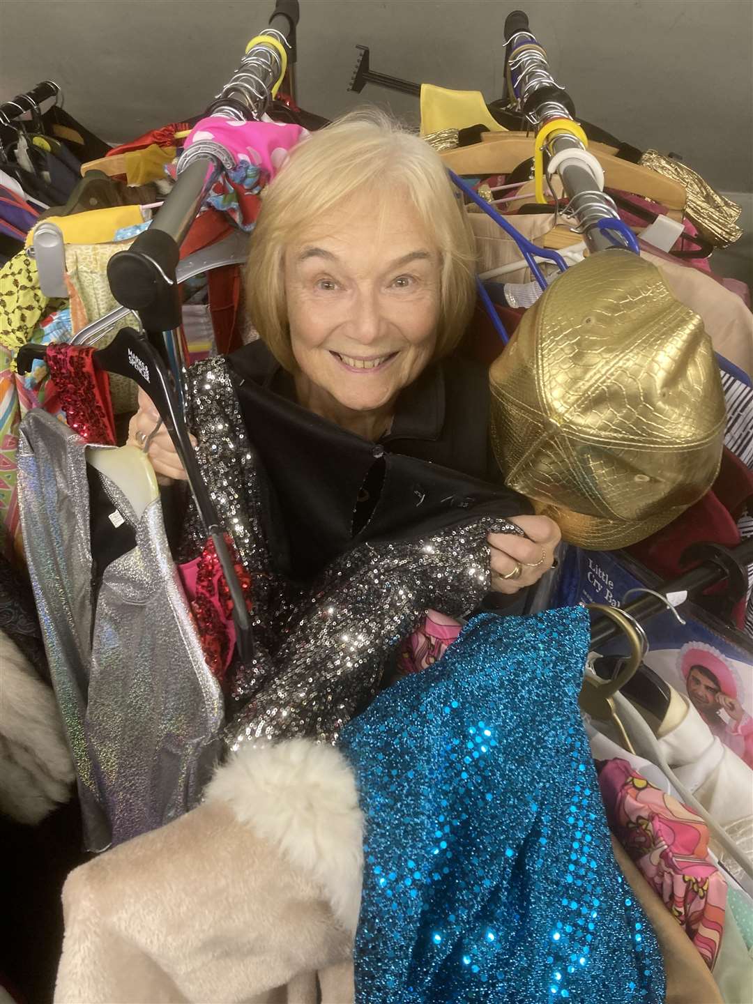 Kirstine Thomson of Dingwall Players with the panto costumes.