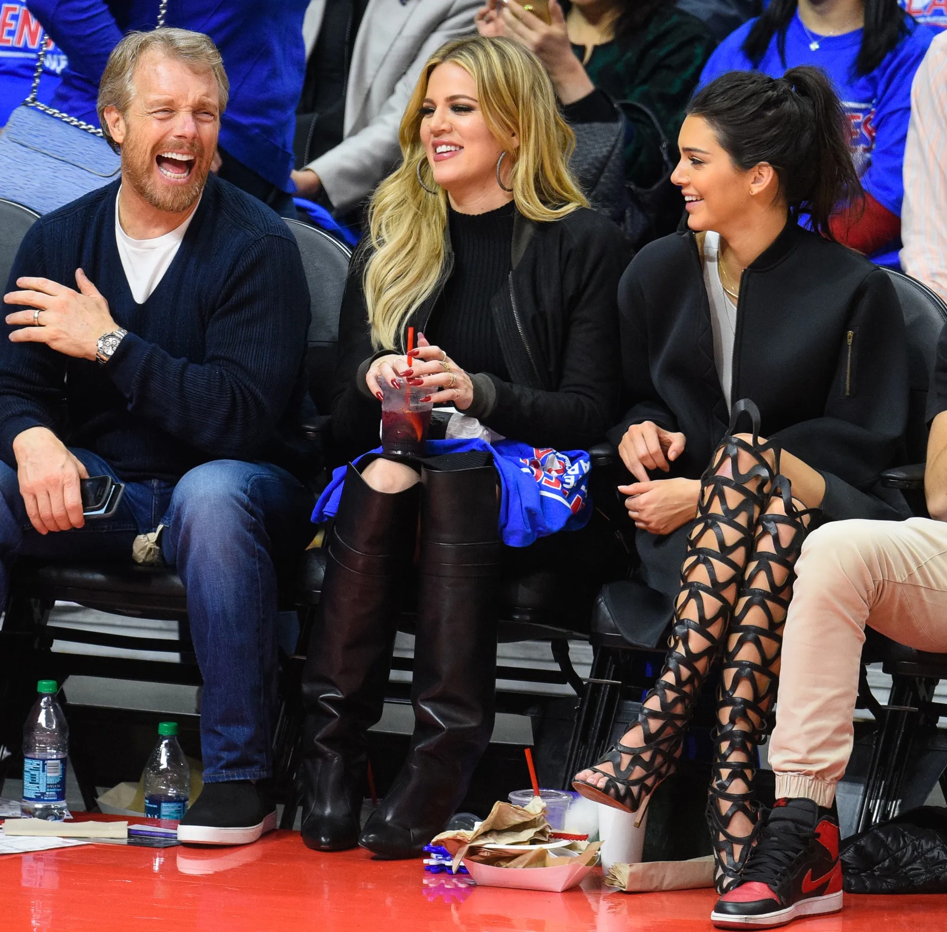 Peterson is pictured with Khloe Kardashian and Kendall Jenner