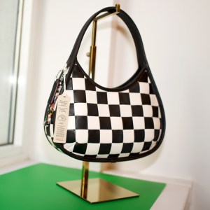 Black and white checkered bag