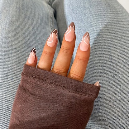 Chocolate milk nail ideas.