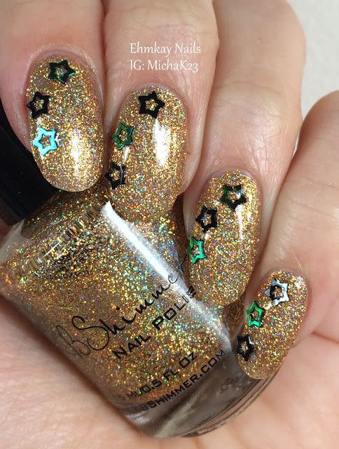 new years eve nail designs sparkly stars