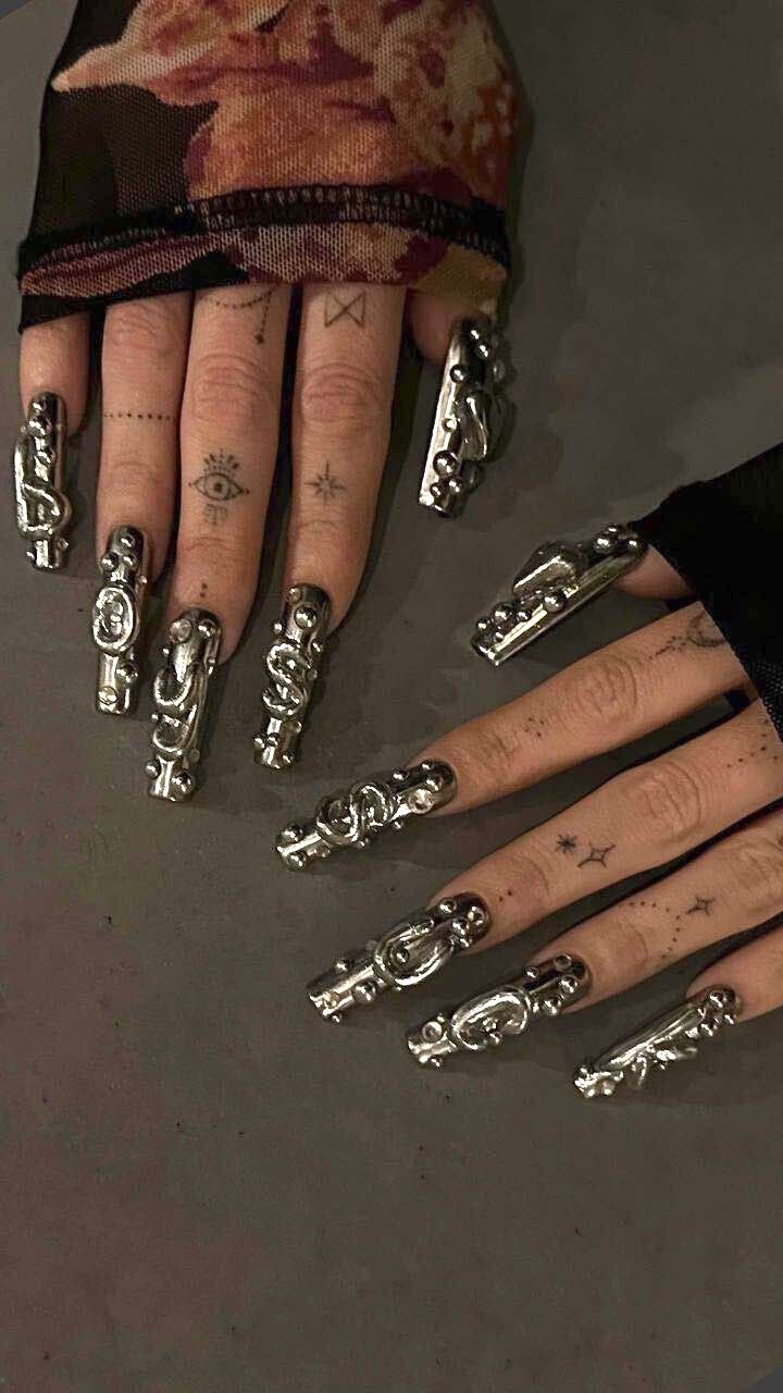 Megan Fox Has 3D Chrome Nails That Literally Scream Boys Suck — See Photo