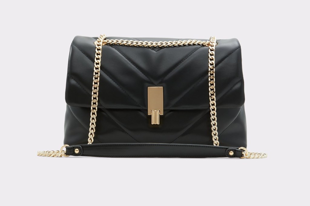 A black and gold purse