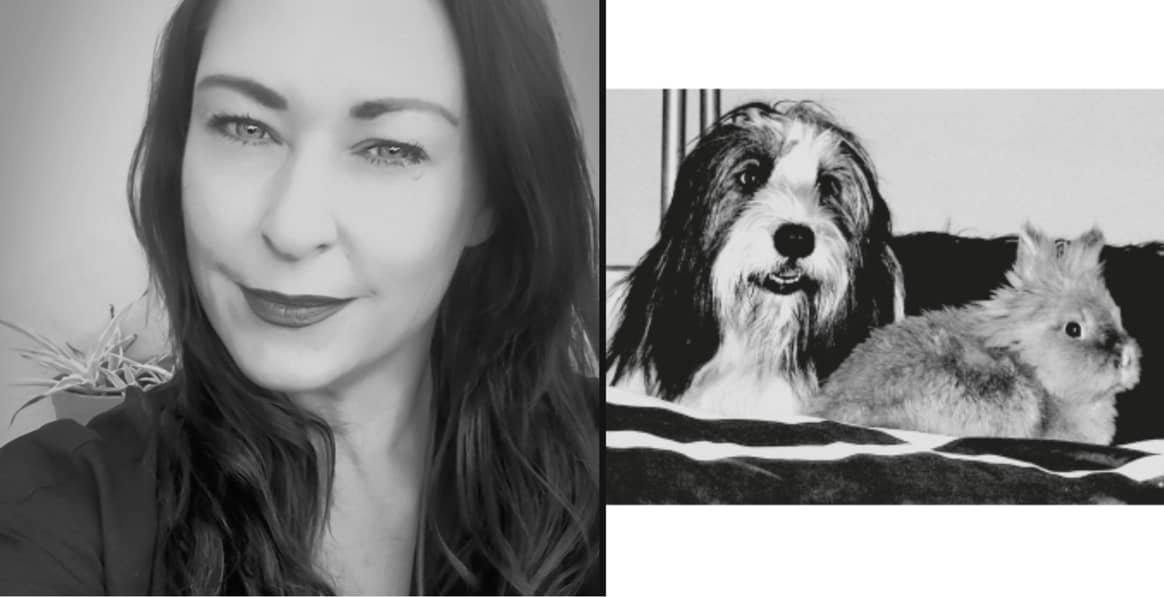 Founder Christine Rochlitz and the inspiration behind the label - dog Nelly and rabbit Lucky. Credits: Marie Manoc for Luckynelly