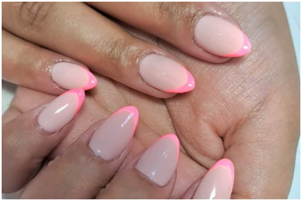 French tip almond nails