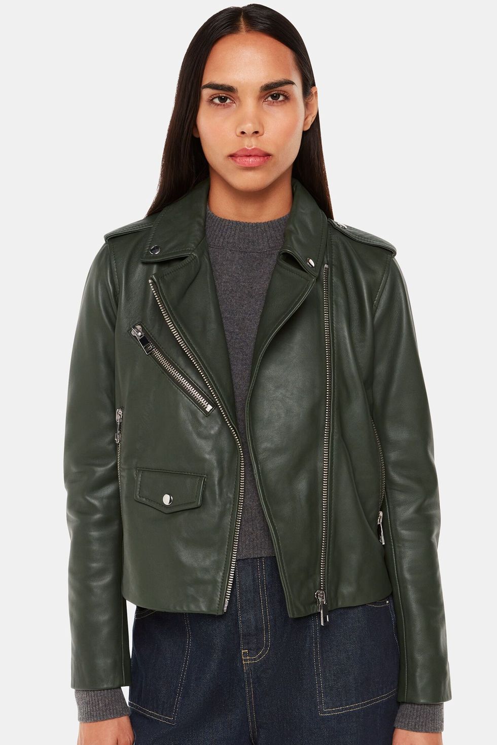 Agnes Pocket Leather Jacket