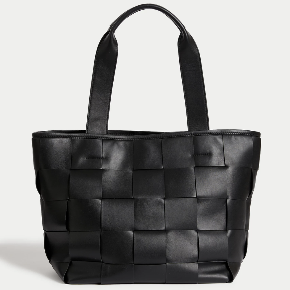 Leather Woven Tote