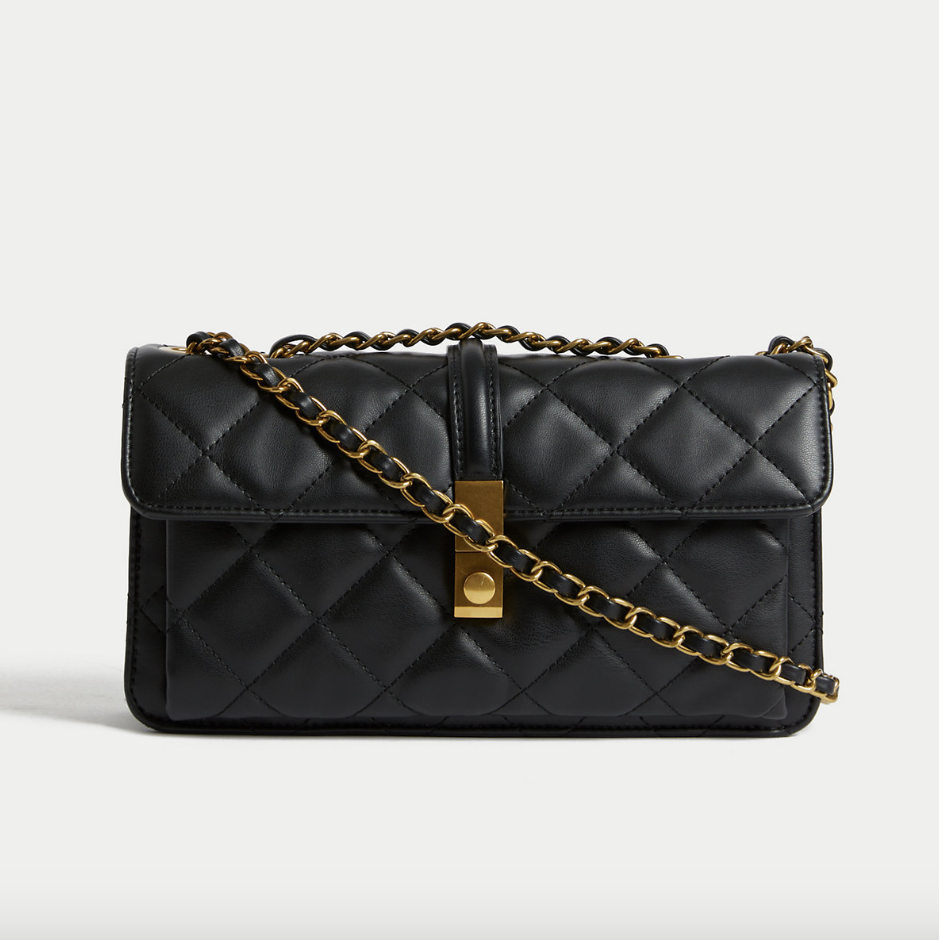 Quilted Chain Strap Cross Body Shoulder Bag