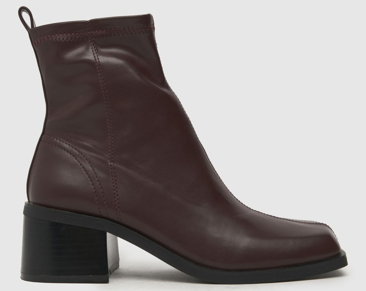 Step up your game with these burgundy square-toe boots